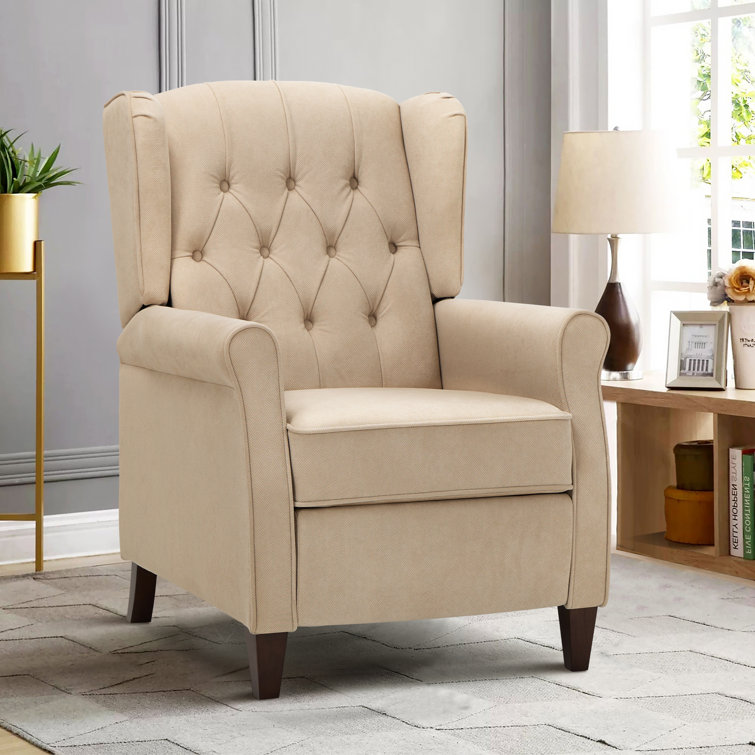 Winston Porter Thure Upholstered Push Back Recliner with Button Tufted Wingback Reviews Wayfair
